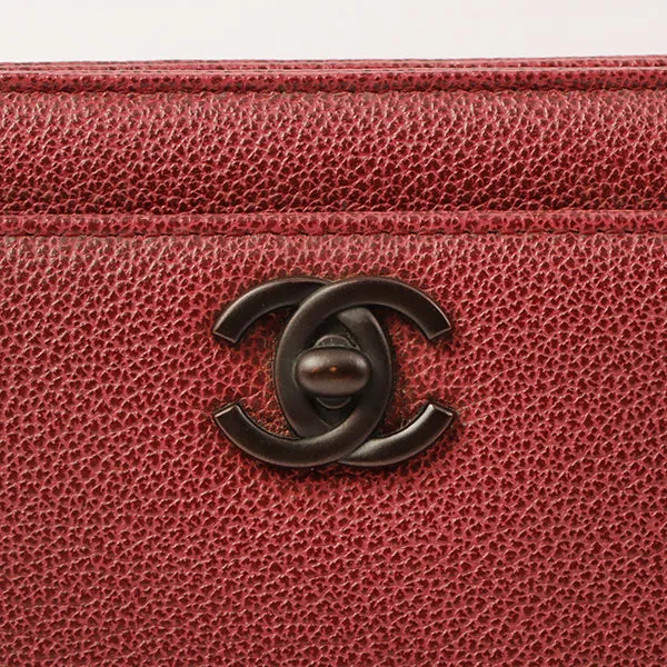 Chanel Around 1998 Made Caviar Skin Cc Mark Shoulder Bag Bordeaux