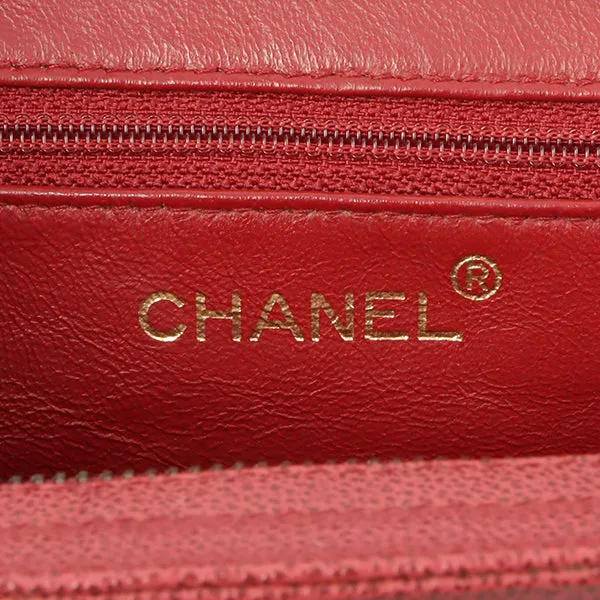 Chanel Around 1998 Made Caviar Skin Cc Mark Shoulder Bag Bordeaux