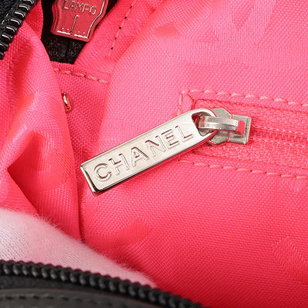 Chanel Around 2003 Made Cambon Shoulder Bag Black/White