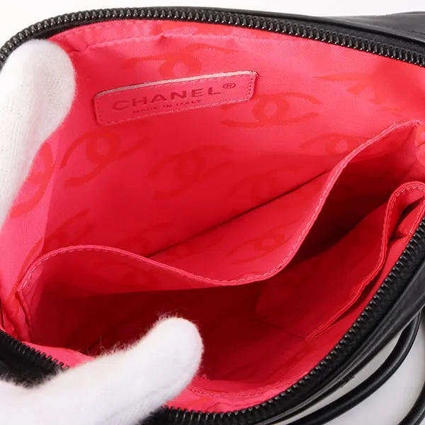 Chanel Around 2003 Made Cambon Shoulder Bag Black/White