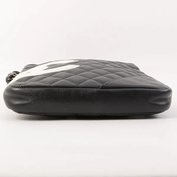 Chanel Around 2003 Made Cambon Shoulder Bag Black/White