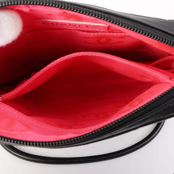 Chanel Around 2003 Made Cambon Shoulder Bag Black/White
