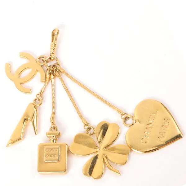 CHANEL Beads Chocolate Bar Logo Charm Chain Shoulder Bag Clear