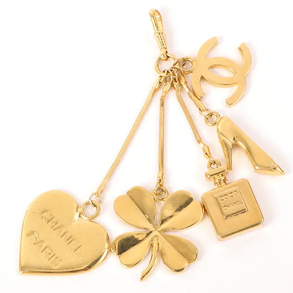 CHANEL Beads Chocolate Bar Logo Charm Chain Shoulder Bag Clear