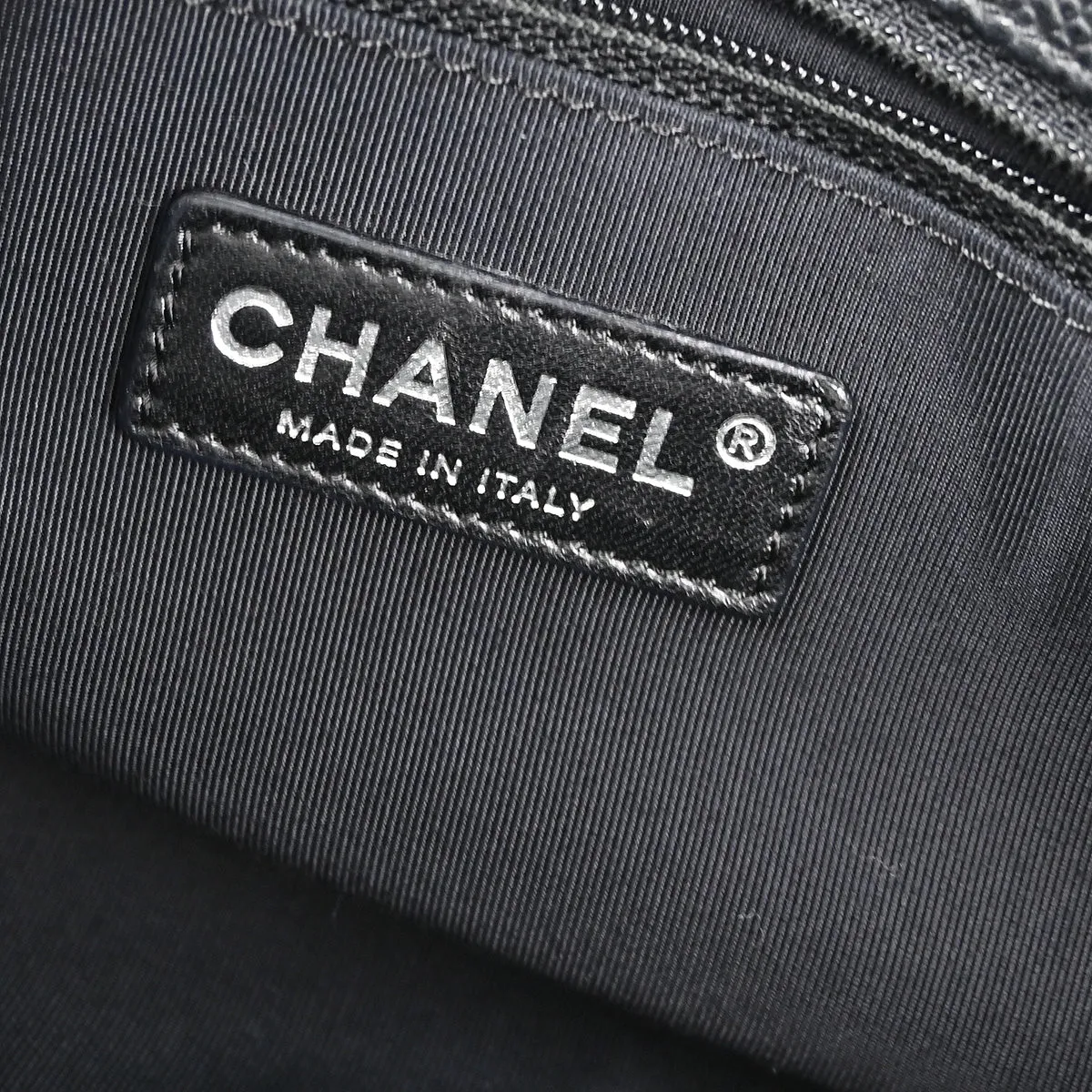 Chanel Black Caviar Chain Shoulder Tote Bag