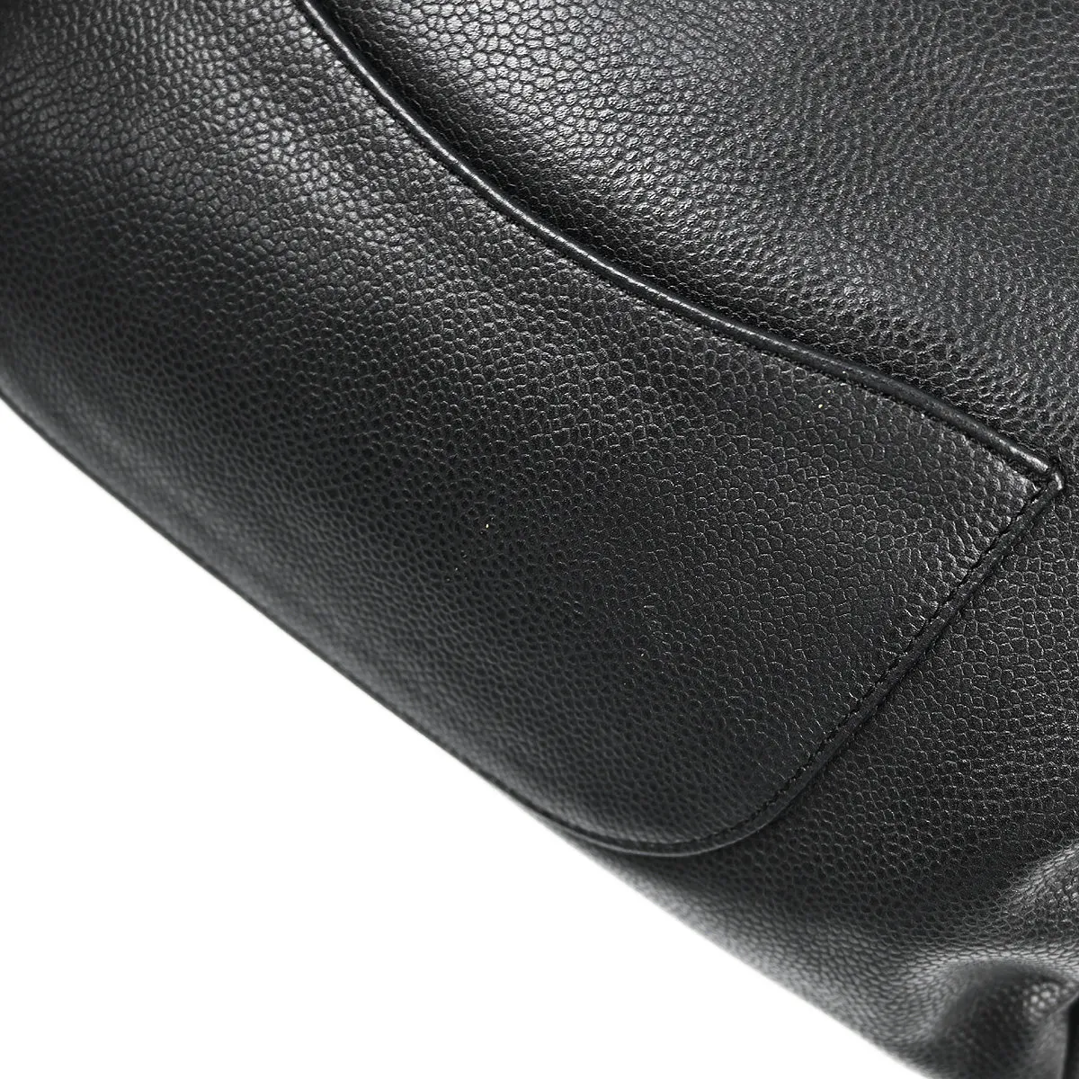 Chanel Black Caviar Chain Shoulder Tote Bag
