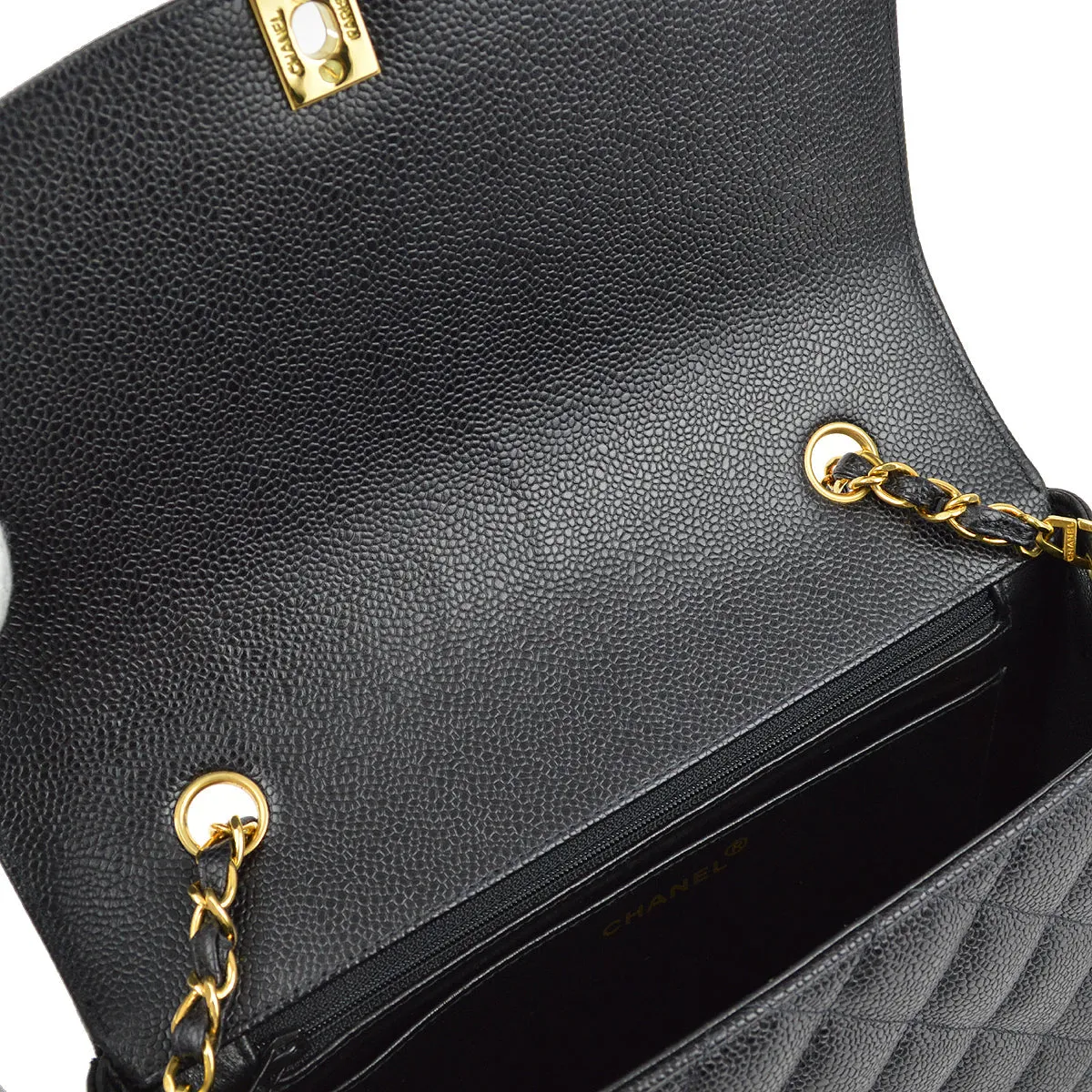 Chanel Black Caviar Medium Diana Shoulder Bag