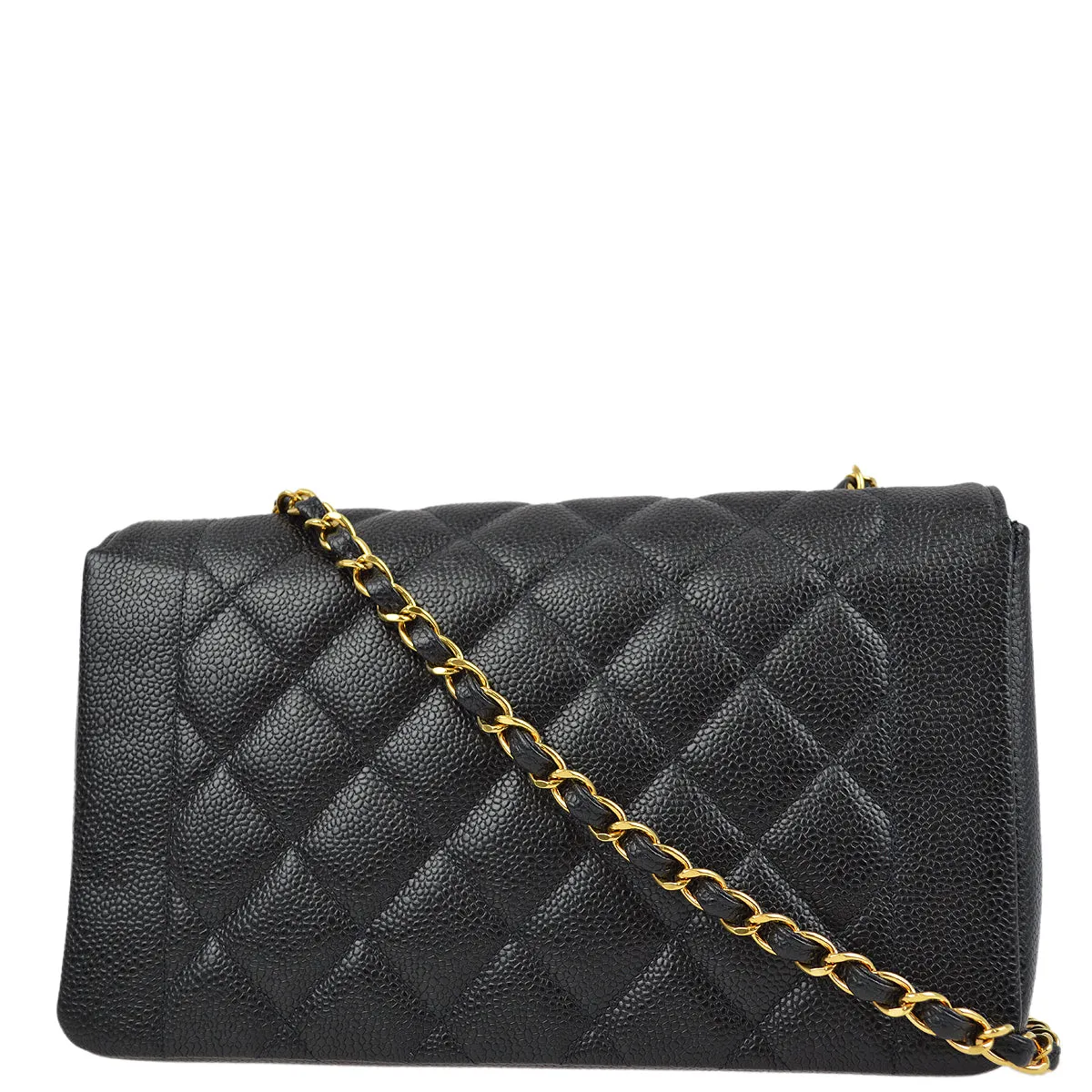 Chanel Black Caviar Medium Diana Shoulder Bag