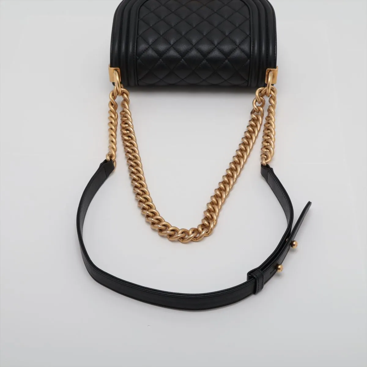 Chanel Boy Chanel Caviar S Chain Shoulder Bag Black G