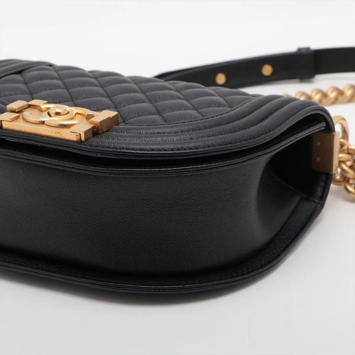 Chanel Boy Chanel Caviar S Chain Shoulder Bag Black G