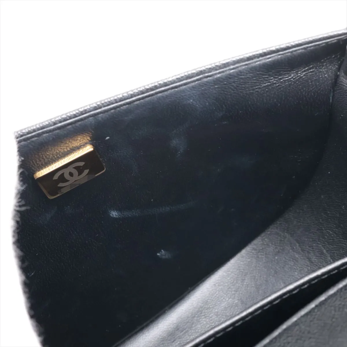 Chanel Boy Chanel Caviar S Chain Shoulder Bag Black G