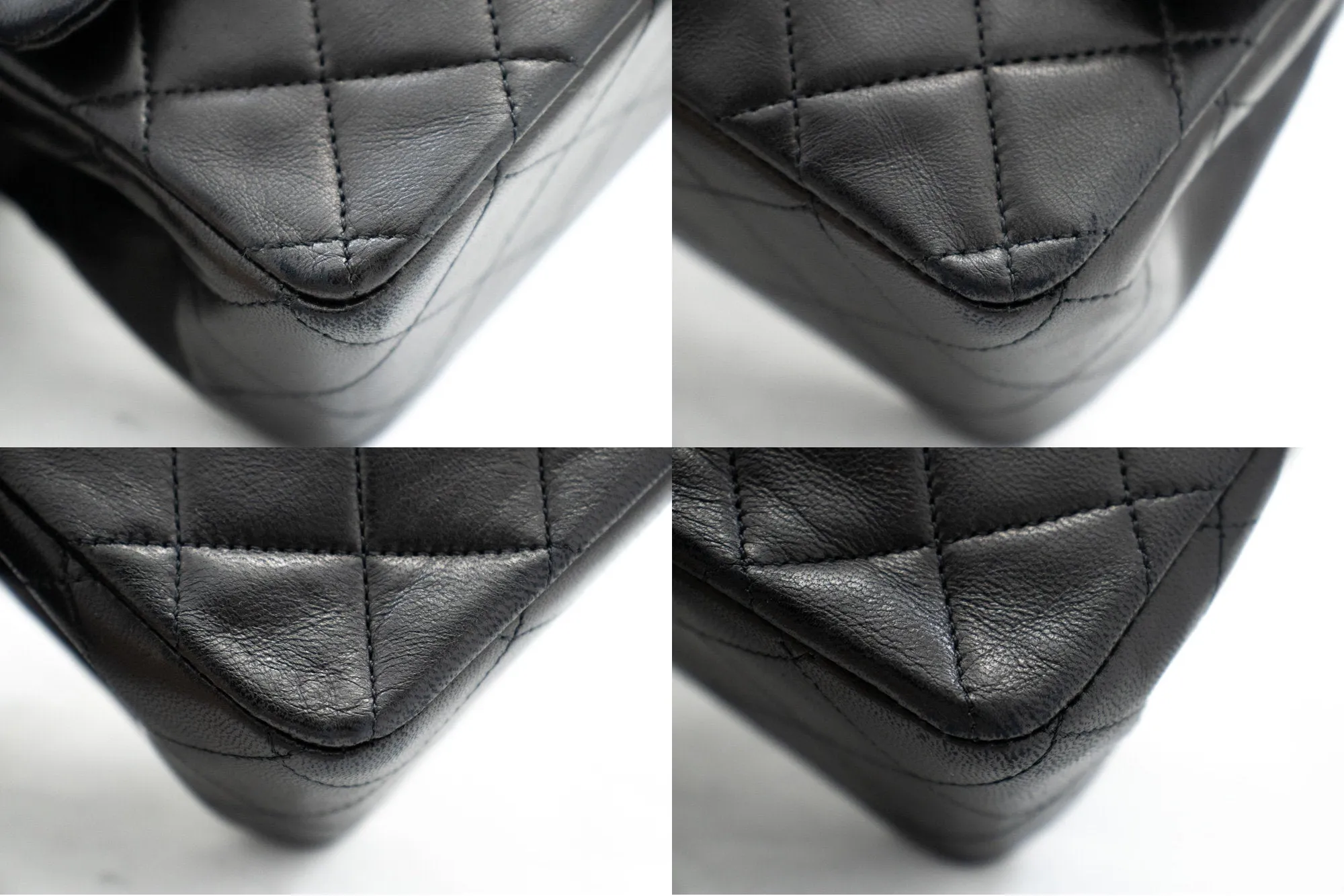 CHANEL Classic Double Flap Medium Chain Shoulder Bag Black Lamb k70