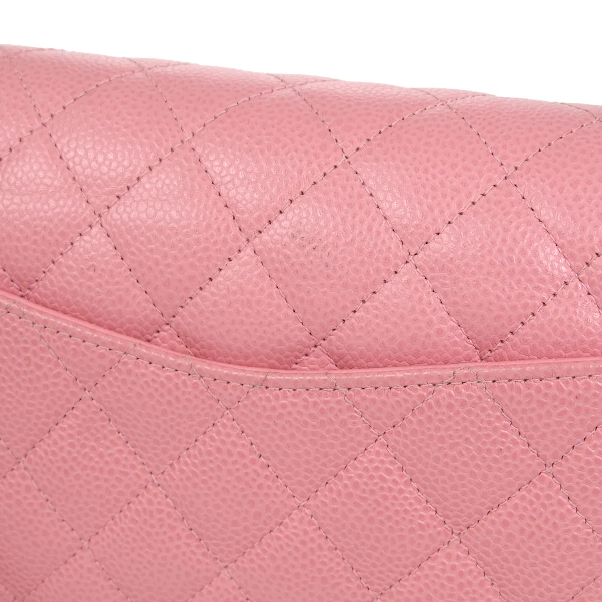 CHANEL * Classic Double Flap Medium Shoulder Bag Pink Caviar