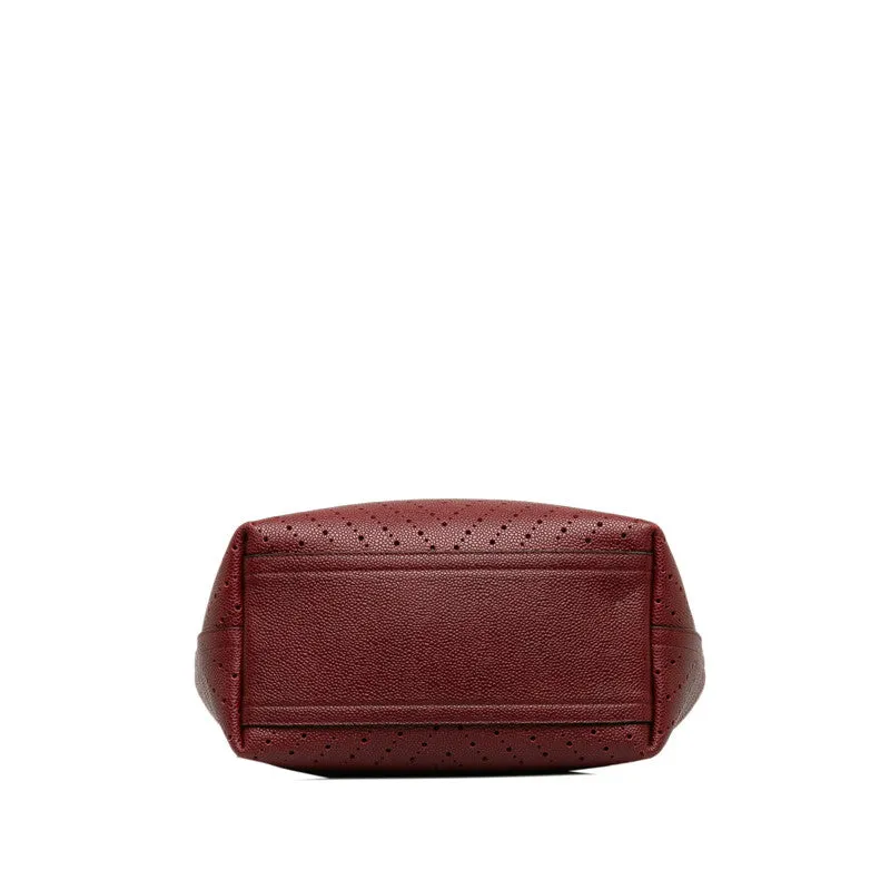 Chanel Cocomark V  Chain Shoulder Bag Wine Red Leather Lady Chanel