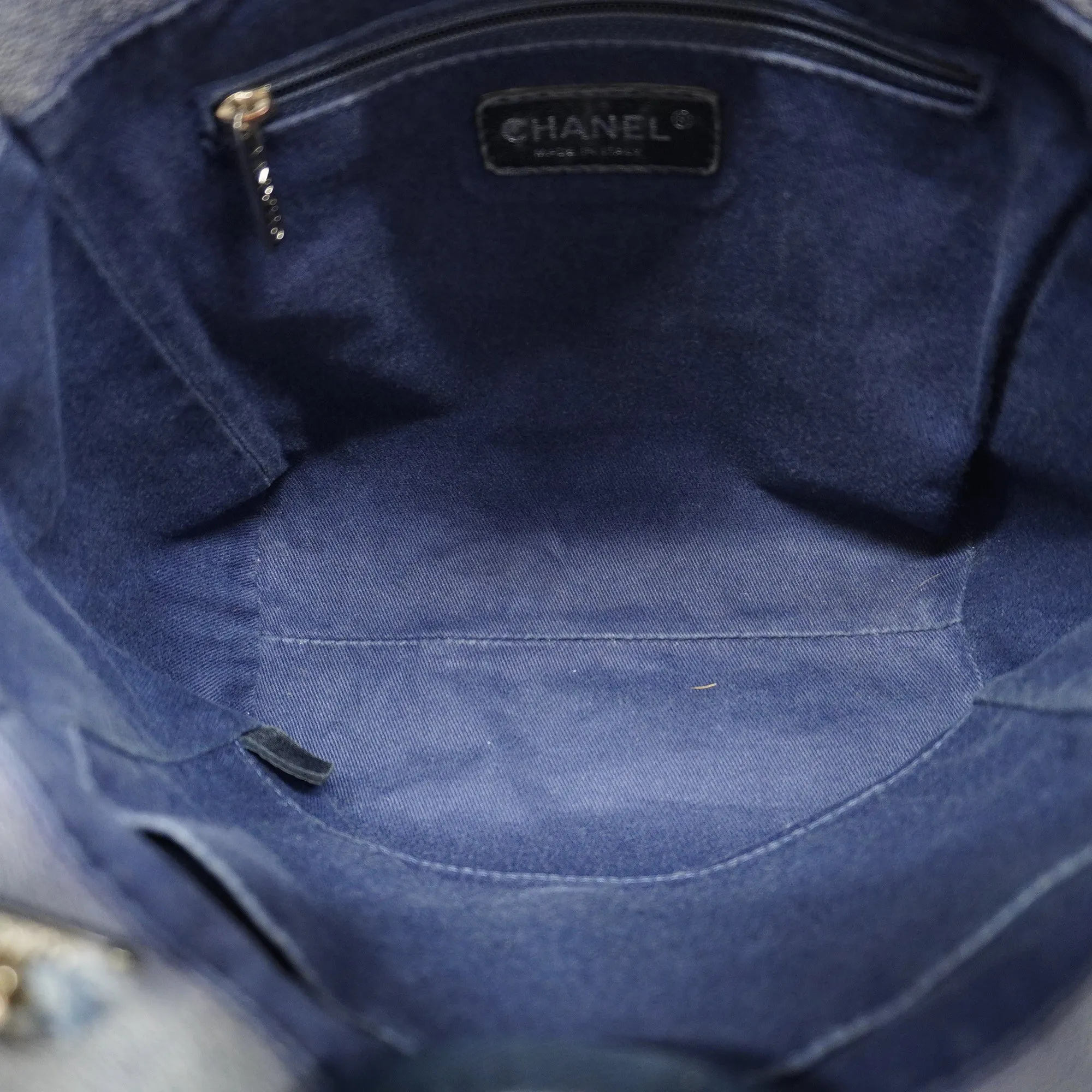 CHANEL   Deauville Shoulder Bag Women's Canvas,Leather Shoulder Bag Navy