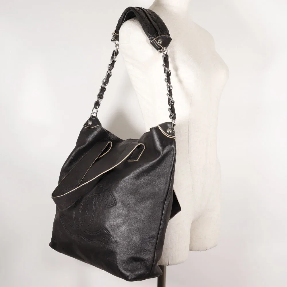 CHANEL Handbag Calfskin black 2WAYShoulder Women Used