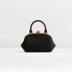 CHANEL - LOCK BAG PARIS ROME COLOSSEUM BLACK CALFSKIN ANTIQUE GOLD