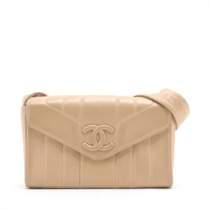 CHANEL Mademoiselle Shoulder Bag in Lambskin Beige