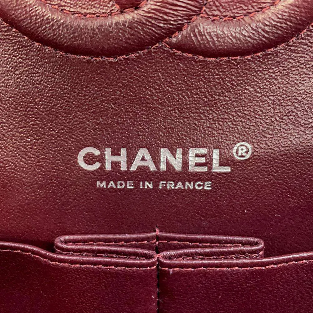 CHANEL Matelasse W Flap ChainShoulder Bag Black A01112 Caviar Leather Size 25