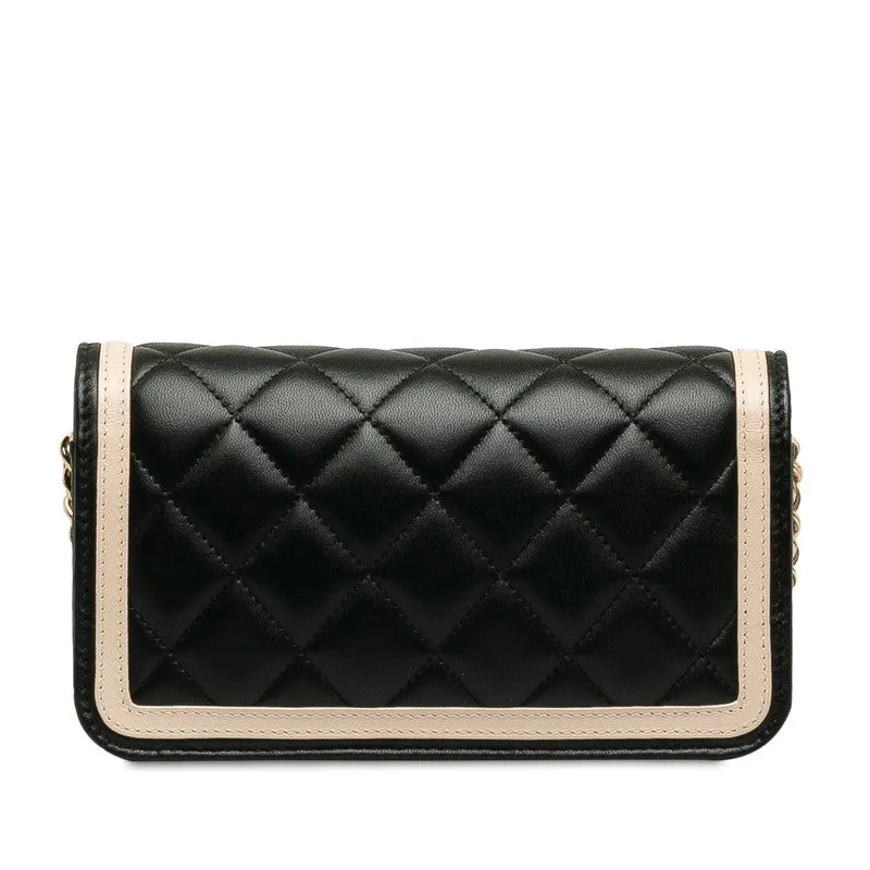 Chanel Mattress Cocomark ingle Flap Sloping Chain Shoulder Bag Black Pink  Lady Chanel