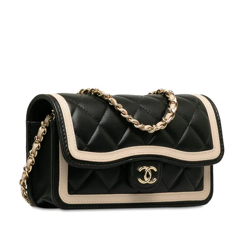 Chanel Mattress Cocomark ingle Flap Sloping Chain Shoulder Bag Black Pink  Lady Chanel