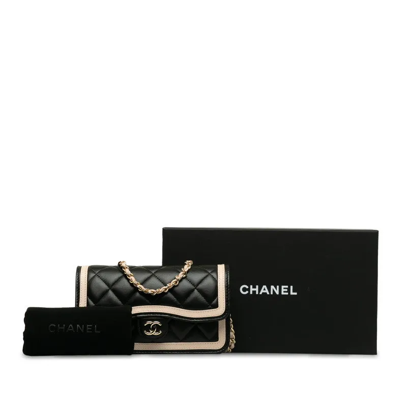Chanel Mattress Cocomark ingle Flap Sloping Chain Shoulder Bag Black Pink  Lady Chanel