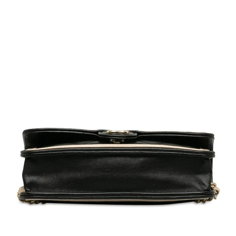 Chanel Mattress Cocomark ingle Flap Sloping Chain Shoulder Bag Black Pink  Lady Chanel