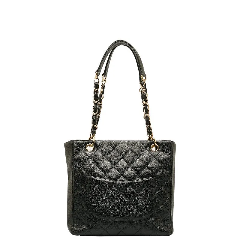Chanel Mattress PT Tott Cocomark Chain Shoulder Bag Black Gold  Caviar S  CHANEL