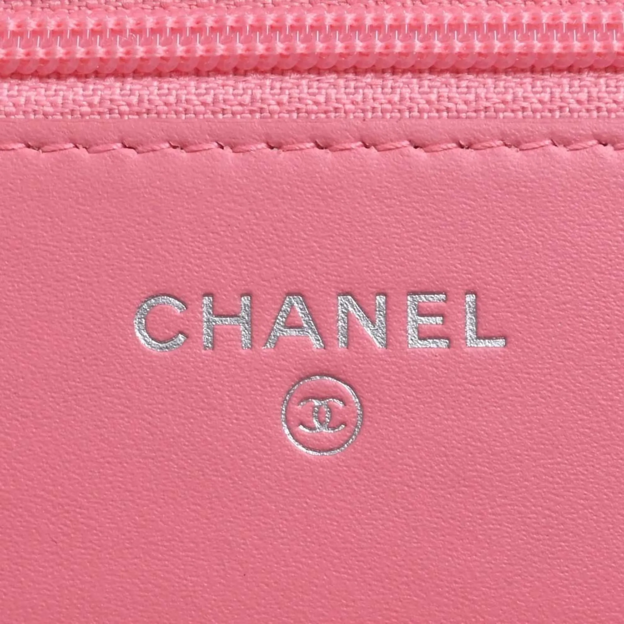 CHANEL Patent Matelasse Coco Mark Chain Shoulder Long Wallet A33814 Pink Ladies