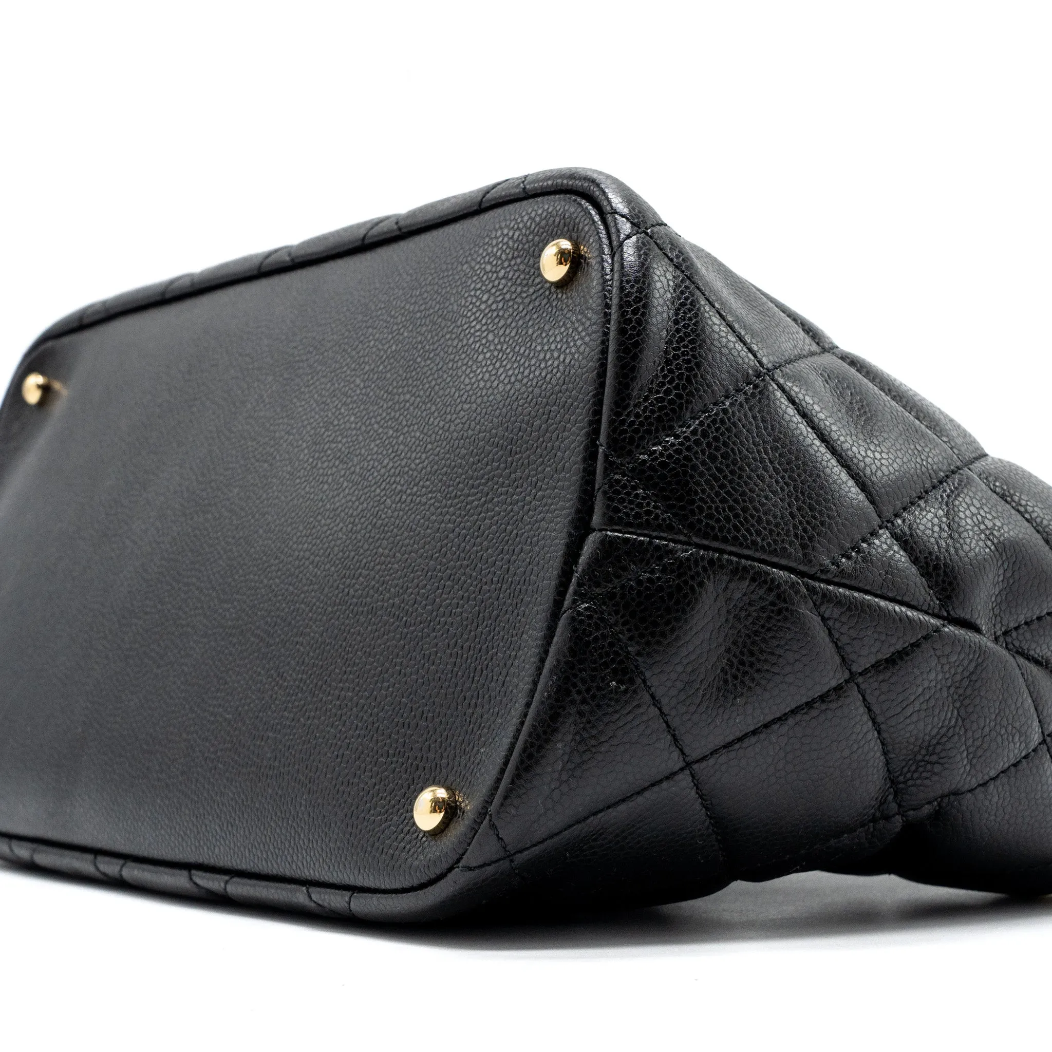 Chanel quilted shoulder shopping tote bag caviar black GHW