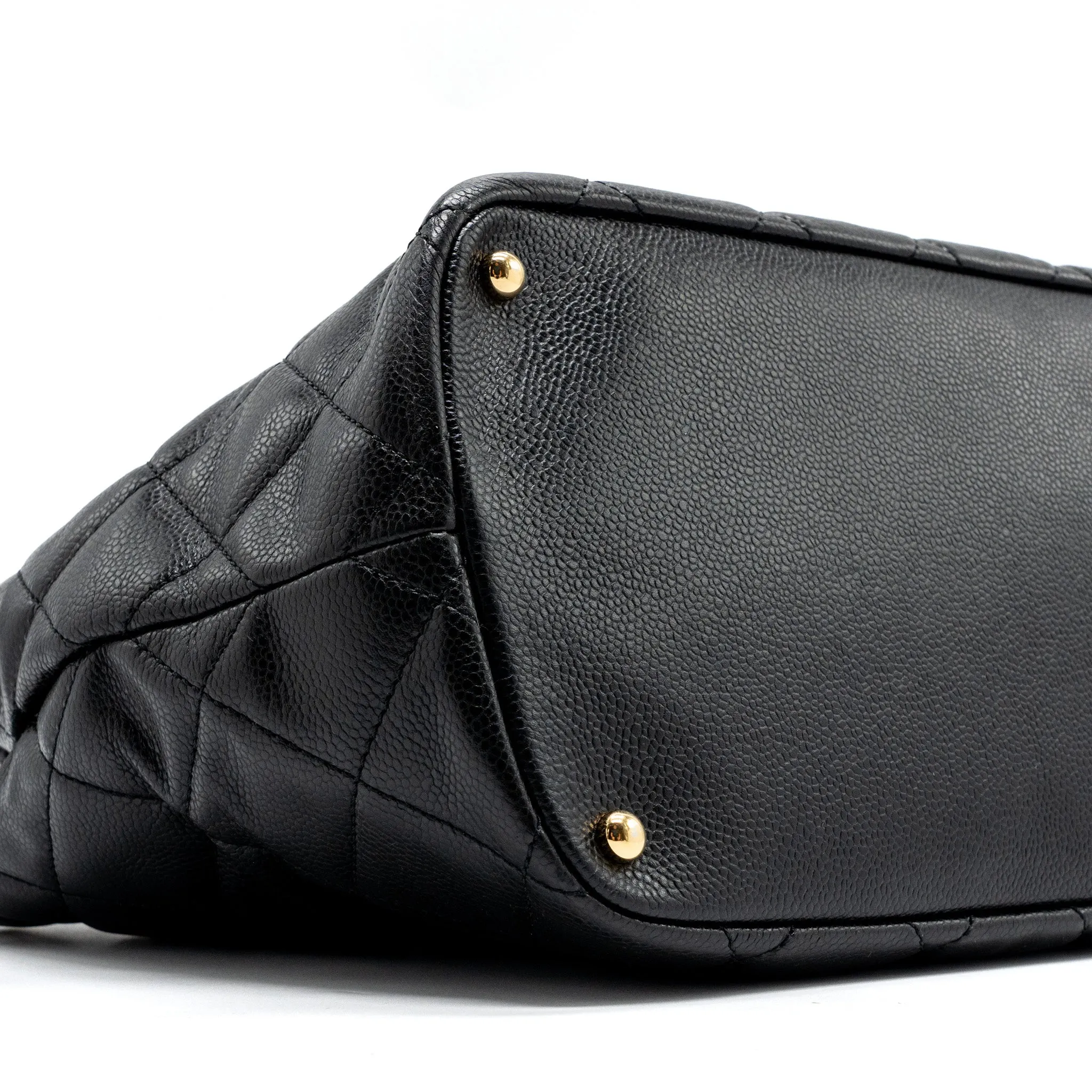 Chanel quilted shoulder shopping tote bag caviar black GHW