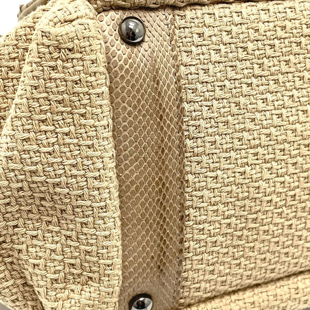 CHANEL Shoulder Bag A31490 canvas beige CC COCO Mark Chain Women Used