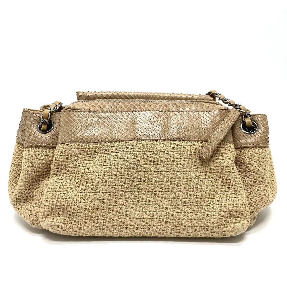 CHANEL Shoulder Bag A31490 canvas beige CC COCO Mark Chain Women Used
