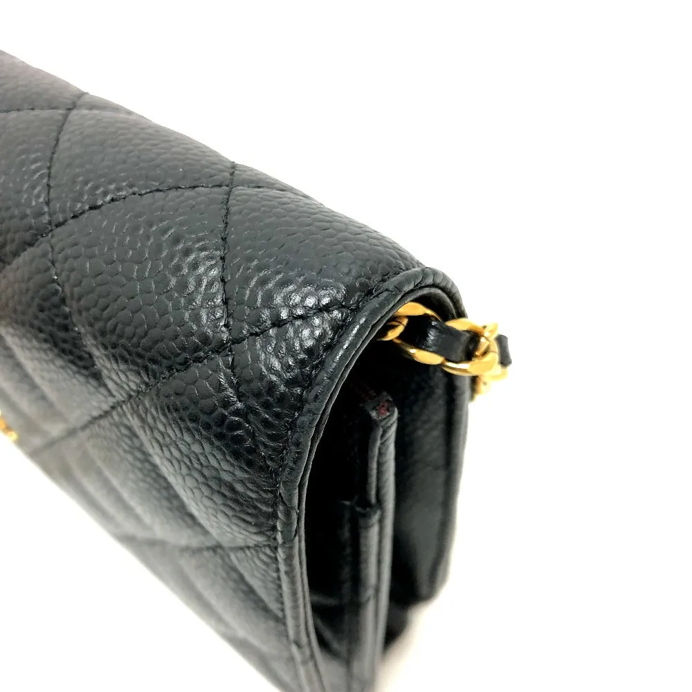 CHANEL Shoulder Bag AP0250 Caviar skin black COCO Mark Classic Long Wallet Purse Matrasse Chain wallet