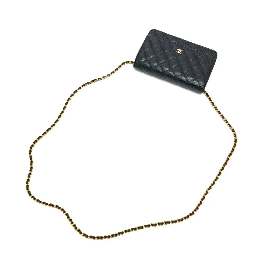 CHANEL Shoulder Bag AP0250 Caviar skin black COCO Mark Classic Long Wallet Purse Matrasse Chain wallet