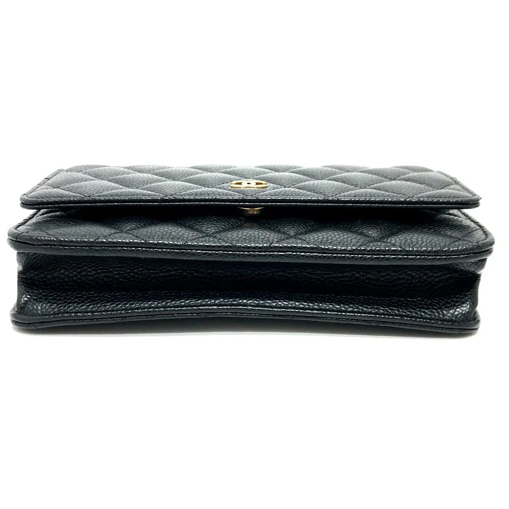 CHANEL Shoulder Bag AP0250 Caviar skin black COCO Mark Classic Long Wallet Purse Matrasse Chain wallet