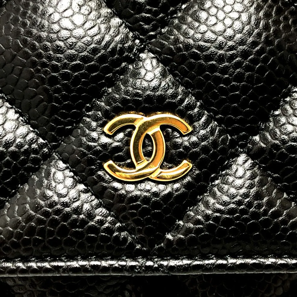 CHANEL Shoulder Bag AP0250 Caviar skin black COCO Mark Classic Long Wallet Purse Matrasse Chain wallet