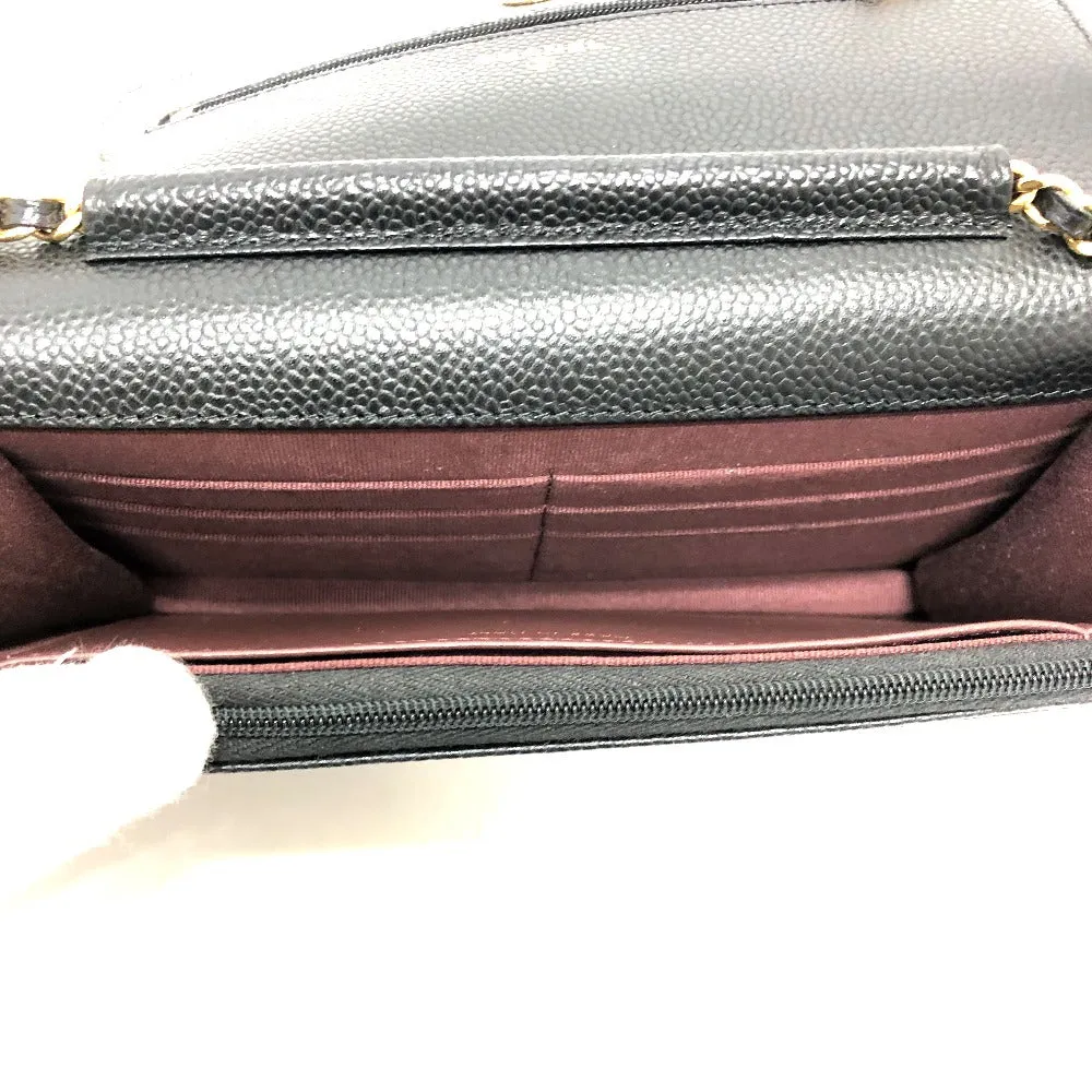 CHANEL Shoulder Bag AP0250 Caviar skin black COCO Mark Classic Long Wallet Purse Matrasse Chain wallet