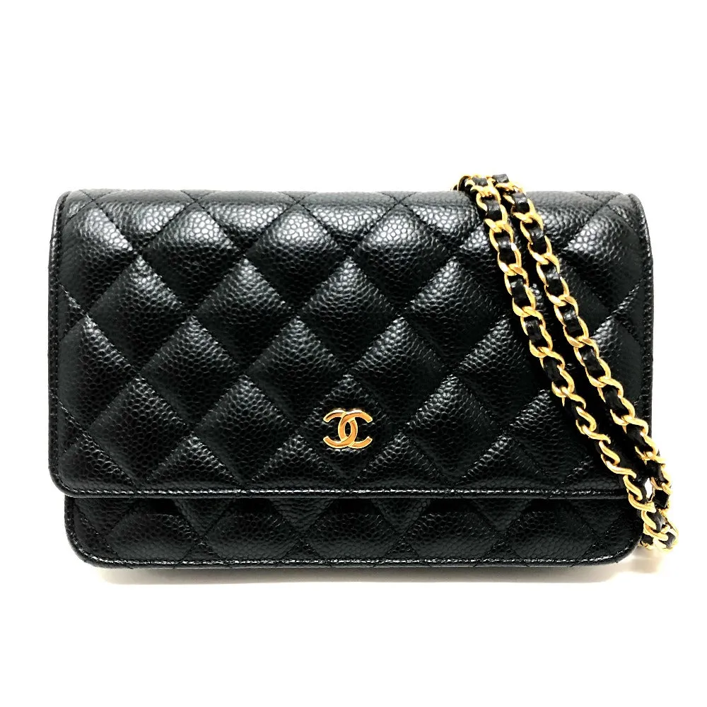CHANEL Shoulder Bag AP0250 Caviar skin black COCO Mark Classic Long Wallet Purse Matrasse Chain wallet