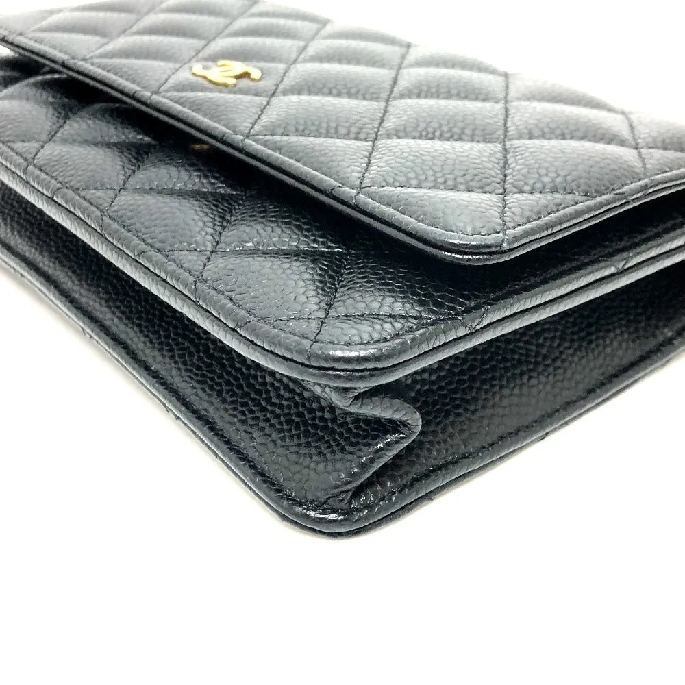 CHANEL Shoulder Bag AP0250 Caviar skin black COCO Mark Classic Long Wallet Purse Matrasse Chain wallet