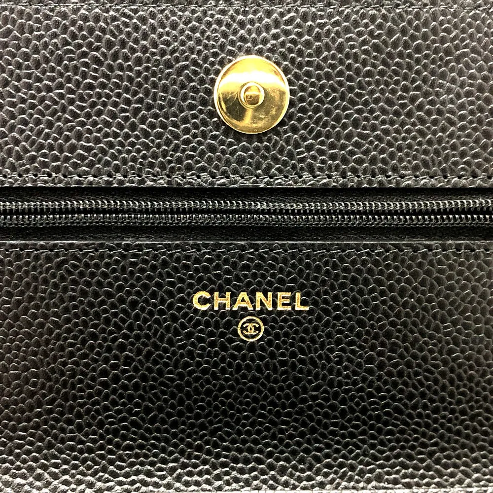 CHANEL Shoulder Bag AP0250 Caviar skin black COCO Mark Classic Long Wallet Purse Matrasse Chain wallet