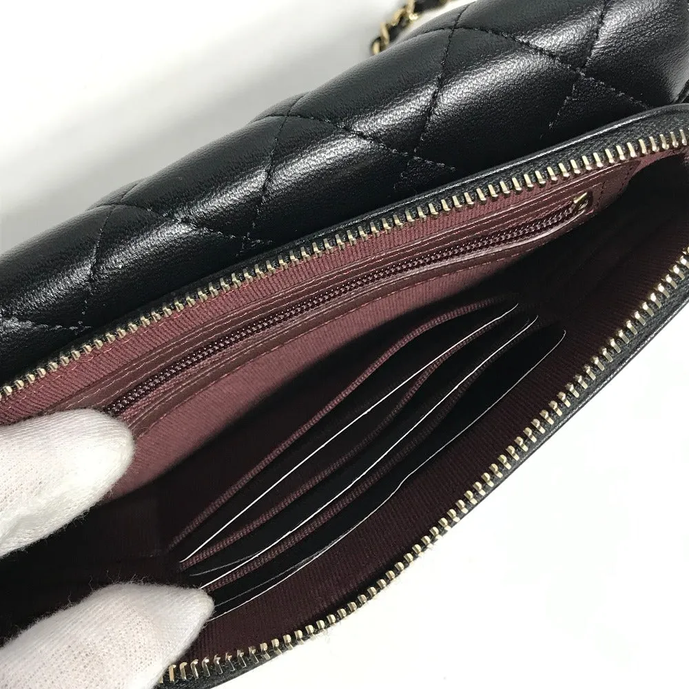 CHANEL Shoulder Bag AP2096 lambskin black COCO Mark Phone Case Wallet CC Matrasse Chain wallet