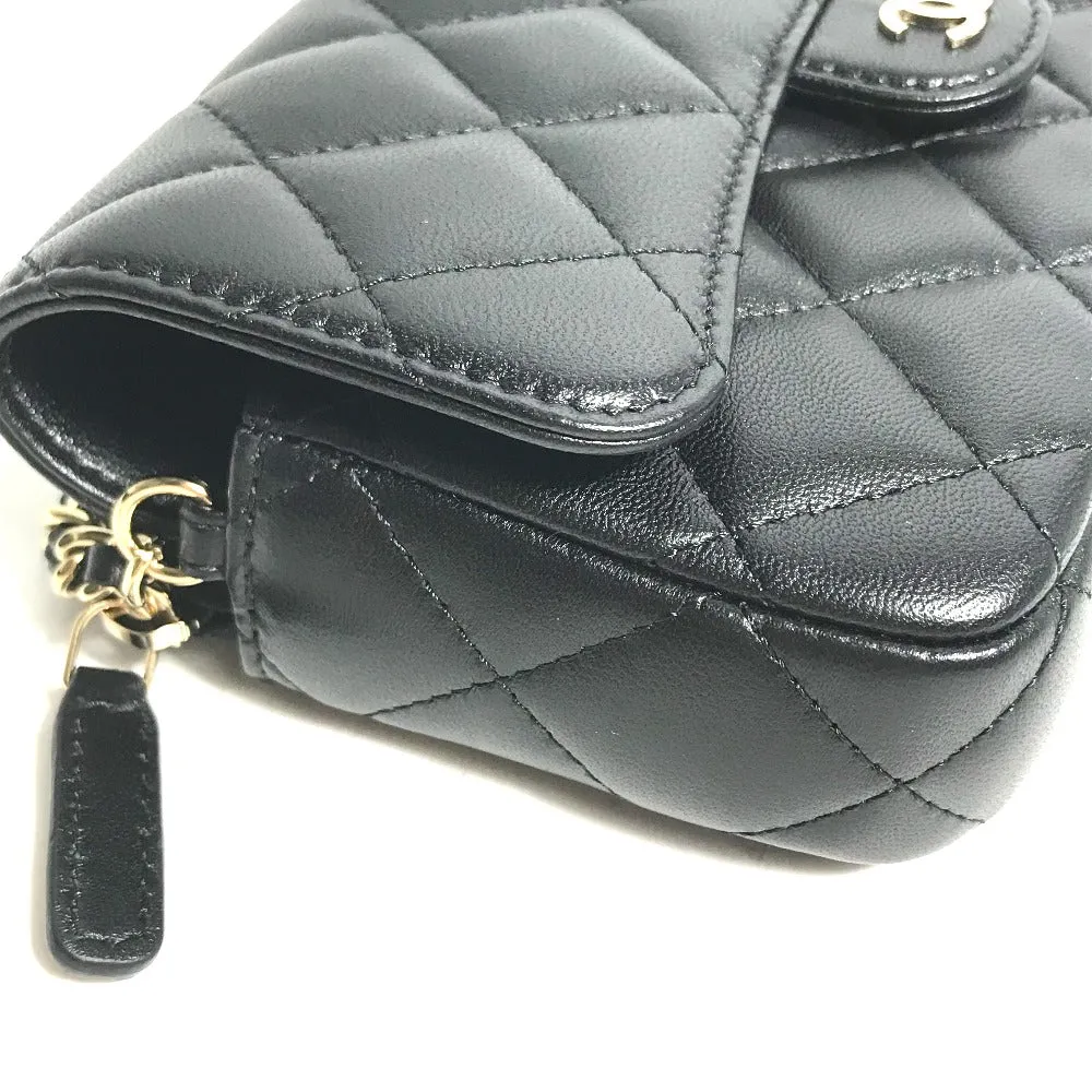 CHANEL Shoulder Bag AP2096 lambskin black COCO Mark Phone Case Wallet CC Matrasse Chain wallet