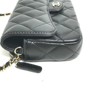 CHANEL Shoulder Bag AP2096 lambskin black COCO Mark Phone Case Wallet CC Matrasse Chain wallet