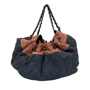 CHANEL Shoulder Bag canvas blue Coco Cabas