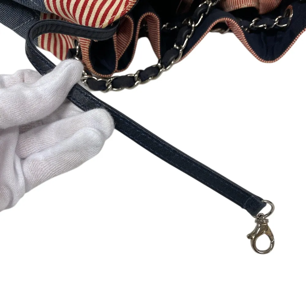 CHANEL Shoulder Bag canvas blue Coco Cabas