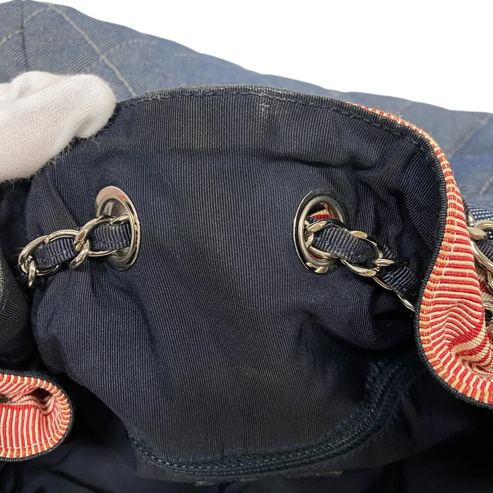 CHANEL Shoulder Bag canvas blue Coco Cabas