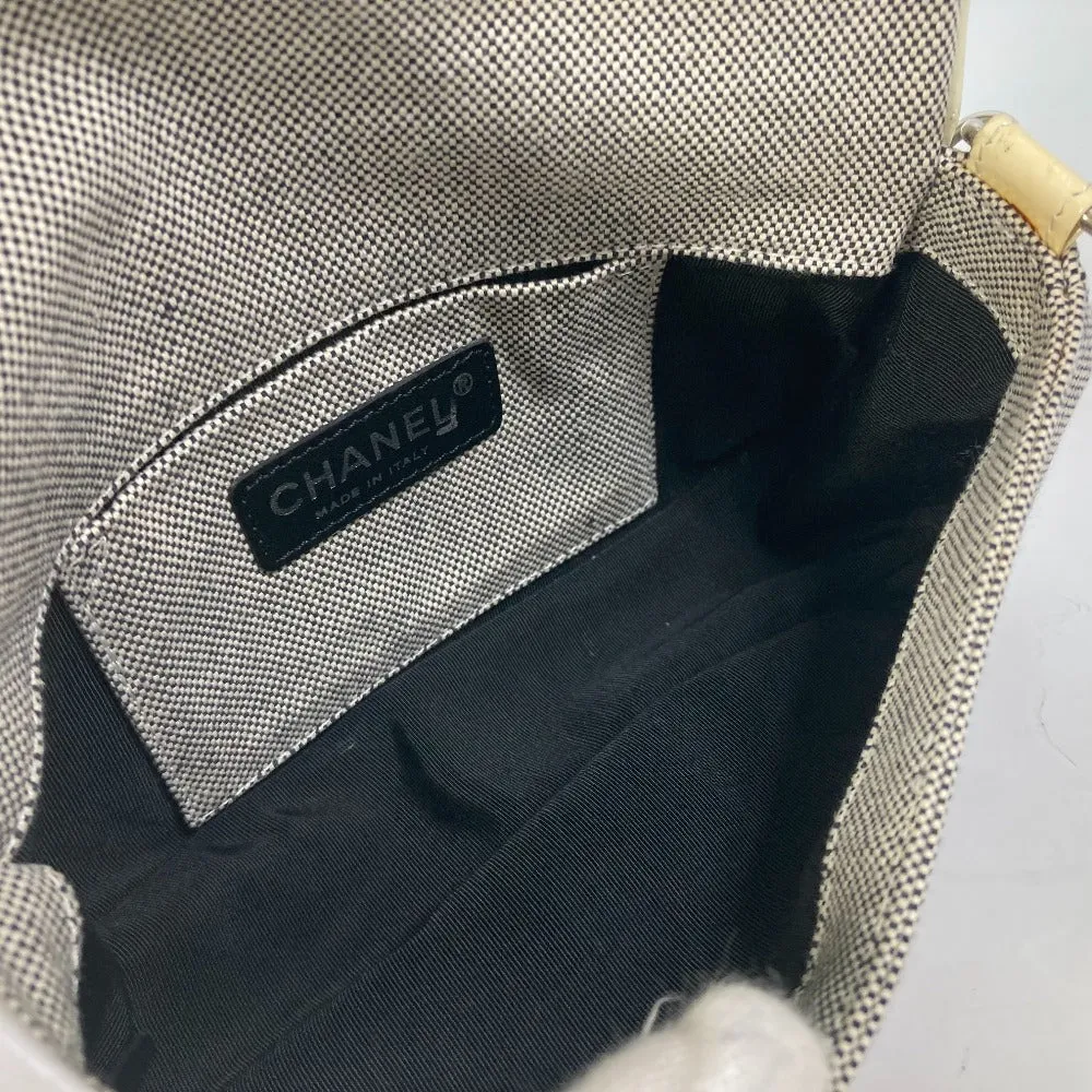 CHANEL Shoulder Bag canvas Gray type No.5 CC Camellia COCO Mark Chain