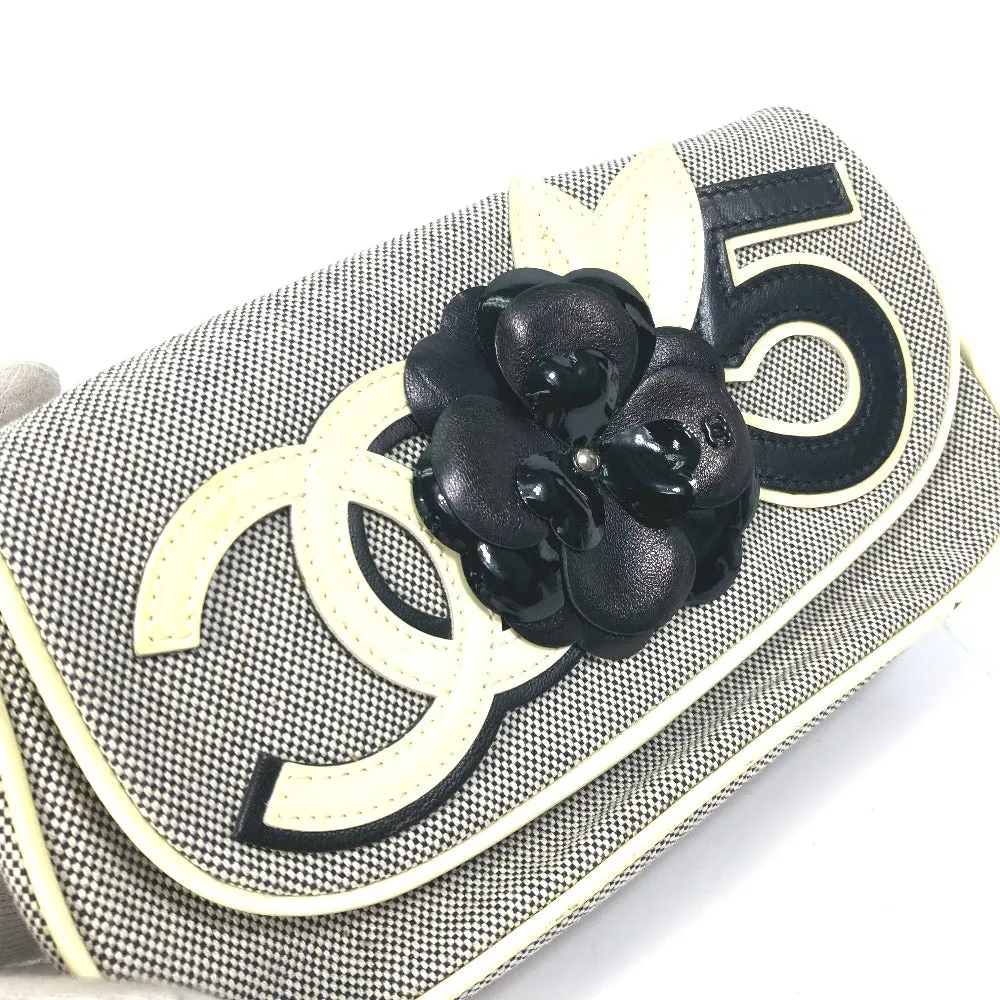 CHANEL Shoulder Bag canvas Gray type No.5 CC Camellia COCO Mark Chain