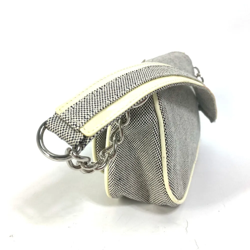 CHANEL Shoulder Bag canvas Gray type No.5 CC Camellia COCO Mark Chain